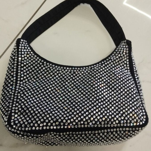 Evening bag with stones new, black handbag