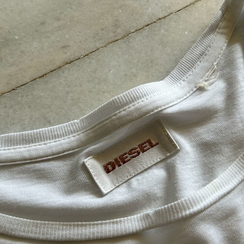 Diesel t-shirt used, white, size M, distressed