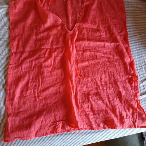 Ba&Sh see through summer blouse one size like new, coral