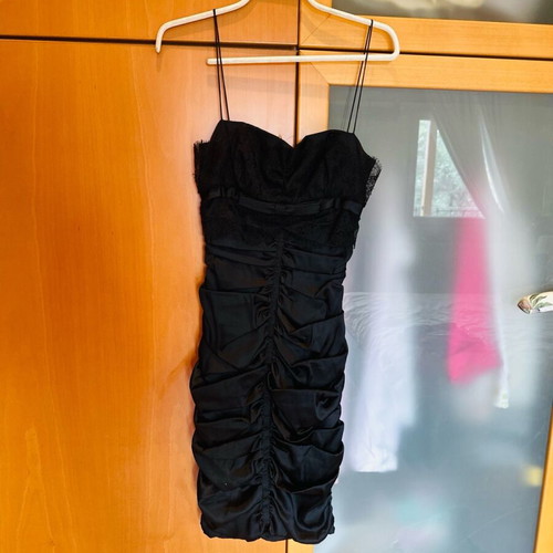 Dolce and Gabbana black silk bustier dress like new