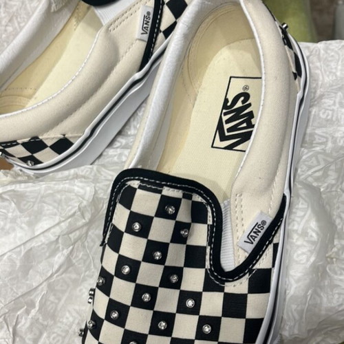Vans Slip On Rhinestone Checkboard Shoes New Size 41