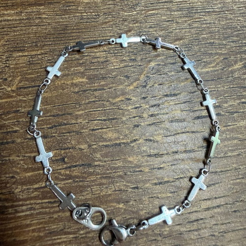 Bracelet with crosses made of high-quality steel, new, unisex