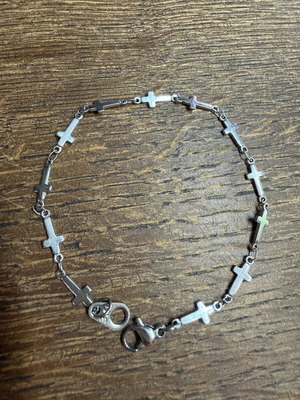 Bracelet with crosses made of high-quality steel, new, unisex