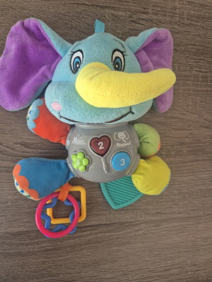 Elephant toy with music, used, from England