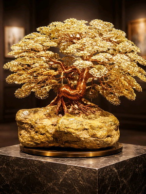Luxury art bonsai made of copper wire in three colors new