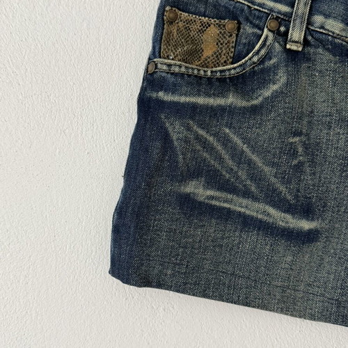 Dolce & Gabbana snakeprint washed mini jean shorts XS/S like new