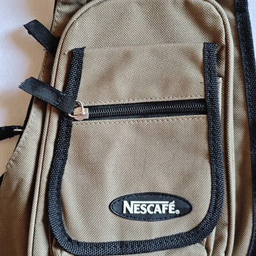 Nescafé Sling Bag new, khaki/beige, multiple compartments