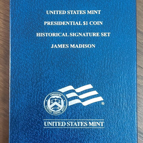 2007 USA folder with James Madison signature and 1$ Presidential Dollar proof new