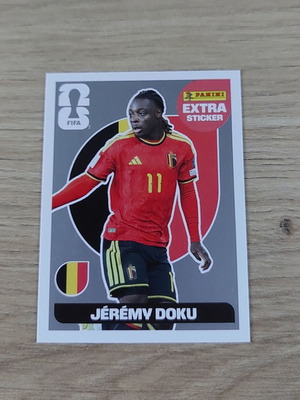 Panini Extra Jeremy Doku Silver Sticker World Cup 2026 like new