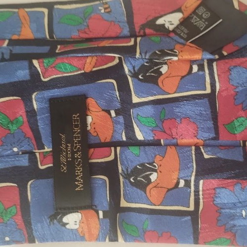 Marks & Spencer tie with Daffy Duck pattern like new, multicolor