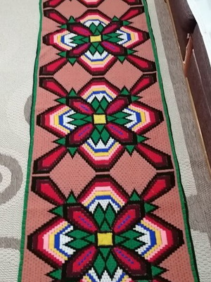 Handmade runner rug 3.80 × 0.53 m