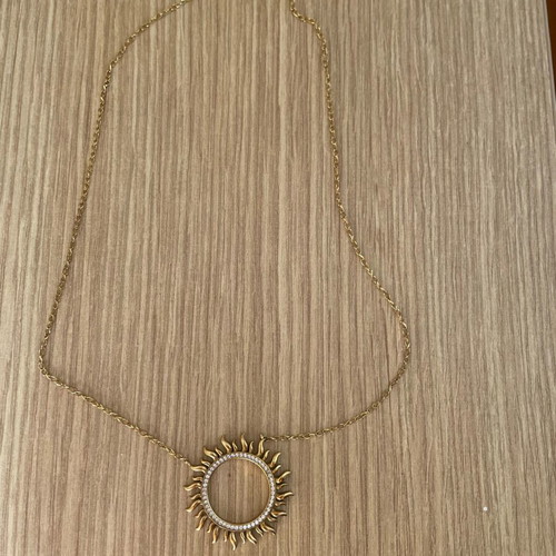 Gregio Sun Necklace gold plated, like new, medium chain