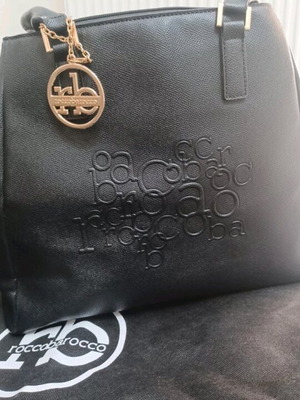 Rocco Barocco leather shoulder bag black like new