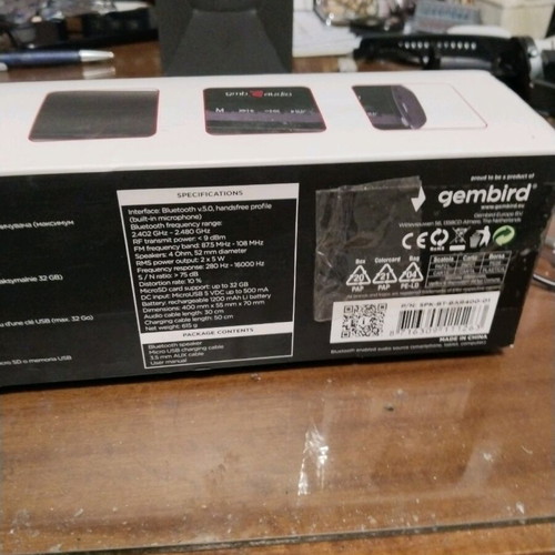 GMB Audio Bluetooth soundbar with USB, TF card, AUX, FM radio