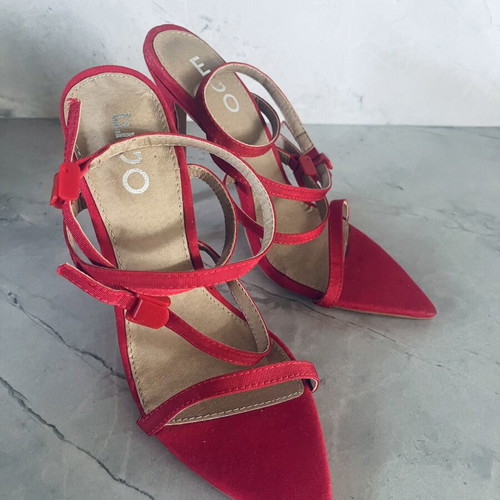 Red Strappy Heeled Sandals Scarlet Edition EU38 new