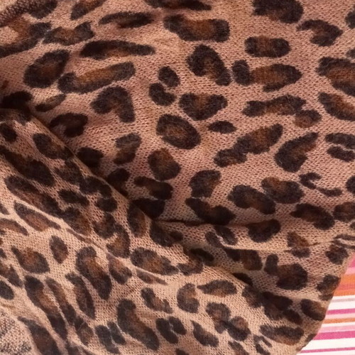 Handmade circular scarf leopard and openwork knit new