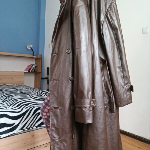 Vintage leather trench coat like new, brown
