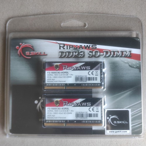G.Skill Ripjaws Laptop Memory 8GB (2x4GB) DDR3L 1600MHz CL9 new
