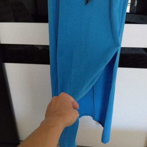 Musk strapless maxi dress, blue, size S