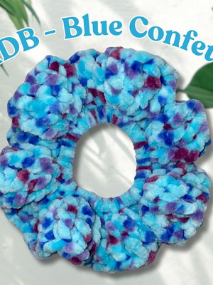 Handmade Scrunchie Blue Confetti new