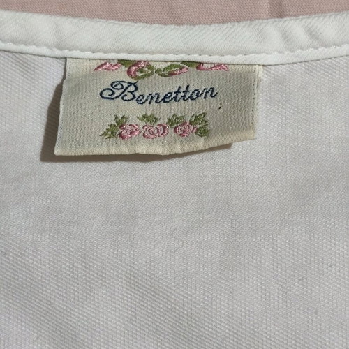 Vintage Benetton white cotton blouse size M like new
