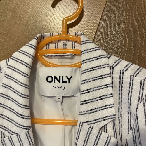 Linen jacket Only like new, ecru with blue stripes, size XS