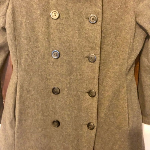 Long mid-length coat with fur like new, black and gray
