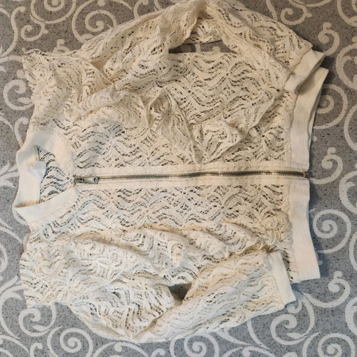 Bomber lace Zara no 6 jacket used, white