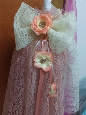 Vintage baptism candle for girls new