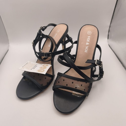 Voi & Noi Black Women's Sandals Size 39 New