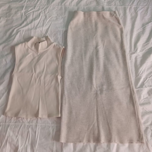 Zara clothing set small, like new, beige skirt and sleeveless top