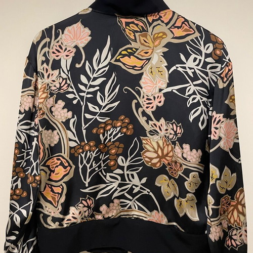 Crepe Satin Bomber New Black Multicolor Size M