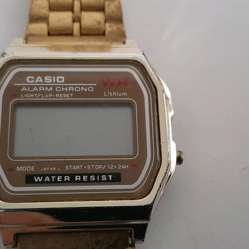 Casio Chrono Alarm men's watch used, gold color