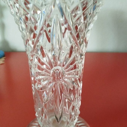 Bohemian Crystal Vase 24cm height like new
