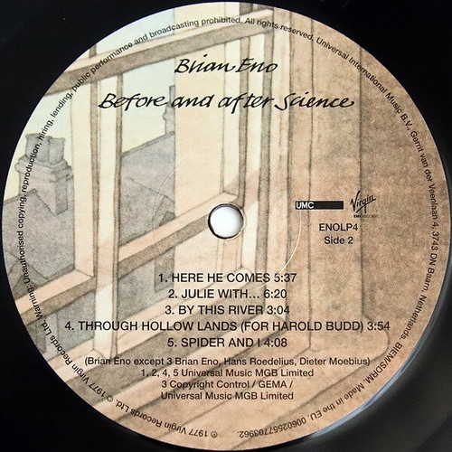 Brian Eno Before and After Science vinyl used, electronic