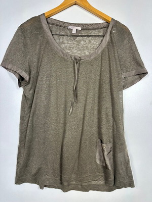 Cyrillus linen and silk t-shirt like new, size 3, green