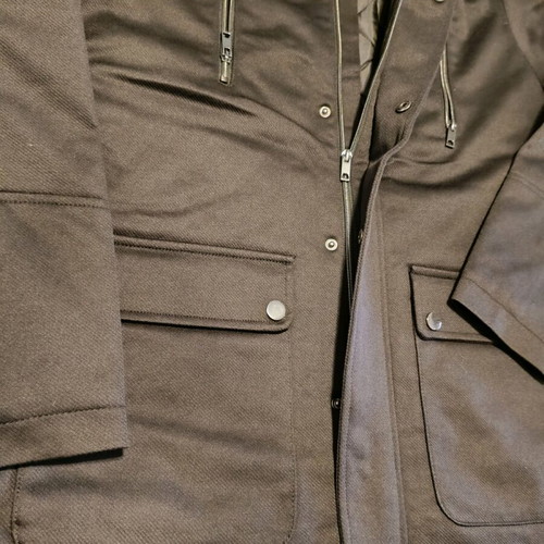 Men's jacket new, size Large, black with detachable hood