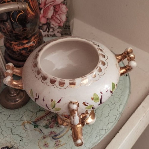 Porcelain Russian samovar used with wear marks