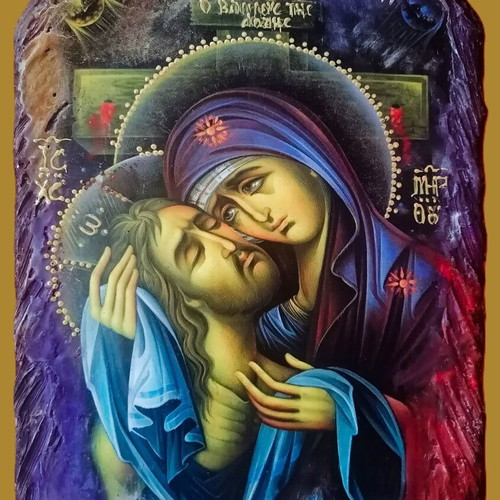 Handmade icon The Virgin Mary of Tears new