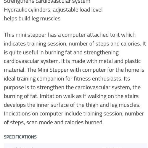 Stepper Body Sculpture used fitness equipment
