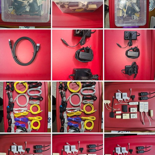 Network cable and adapter set new with storage box