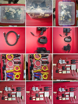 Network cable and adapter set new with storage box