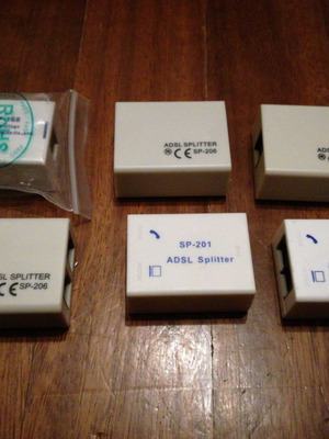 ADSL splitters and filters new, all together