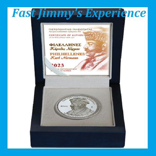 Official Silver Colored Proof 10 Euro Coin Karolos Norman new