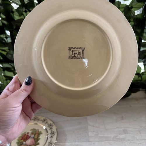 Vintage Keramikos Athens & Bavaria Germany decorative wall plates set