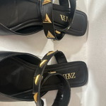 Zara women's mules like new, black with gold studs, size 37