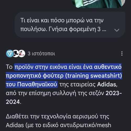 Panathinaikos Authentic Adidas Training Sweatshirt 2023-24 Like New