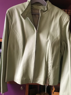 Δερμάτινο σακάκι μεταχειρισμένο, πράσινο, μέγεθος XL