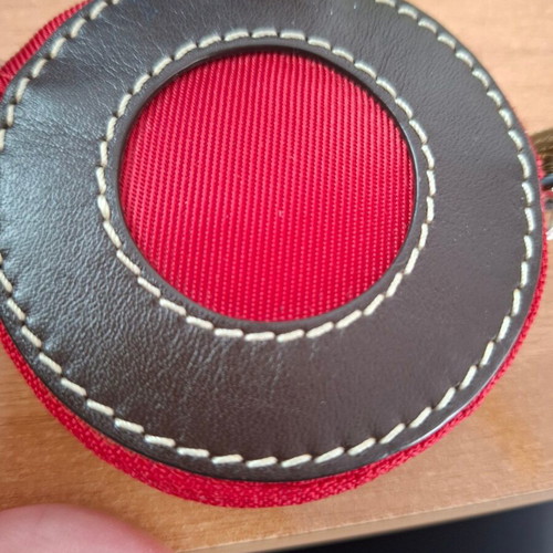 Lancel round wallet like new, brown and red
