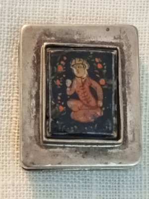 Persian 925 silver box like new with enamel